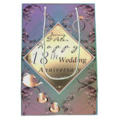 18e bruiloft Jubileum Acquamarine Kleur Medium Cadeauzakje (Achterkant)