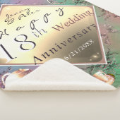 18e bruiloft Jubileum Acquamarine Kleur Sherpa Deken (3/4)