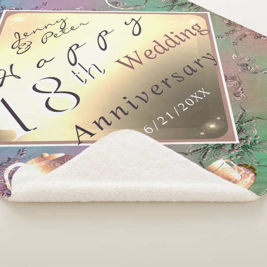 18e bruiloft Jubileum Acquamarine Kleur Sherpa Deken (3/4)