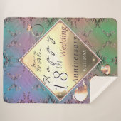 18e bruiloft Jubileum Acquamarine Kleur Sherpa Deken (Voorkant (horizontaal))