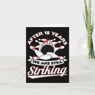 18e bruiloft Jubileum bowling opvallend 18 jaar Kaart