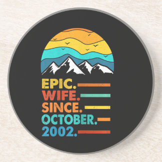 18e bruiloft Jubileum cadeau voor haar 18 jaar Zandsteen Onderzetter