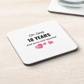 18e bruiloft Jubileum Funny Gift voor hem of haar Bier Onderzetter (Linkerzijde)