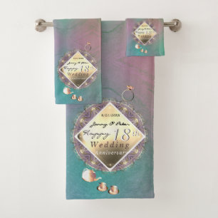 18e bruiloft Jubileum handdoek