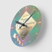 18e bruiloft Jubileum Kattenoog Porselein Ronde Klok (Hoek)