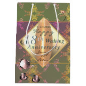 18e bruiloft Jubileum Porselein Kattenoog Med Medium Cadeauzakje (Achterkant)