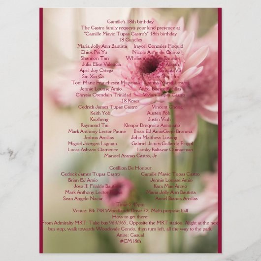 18E CAMILLE PROGRAMMAKAART (Voorkant)