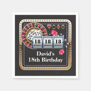 18e casino Poker-speelkaart Birthday Napkins Servet