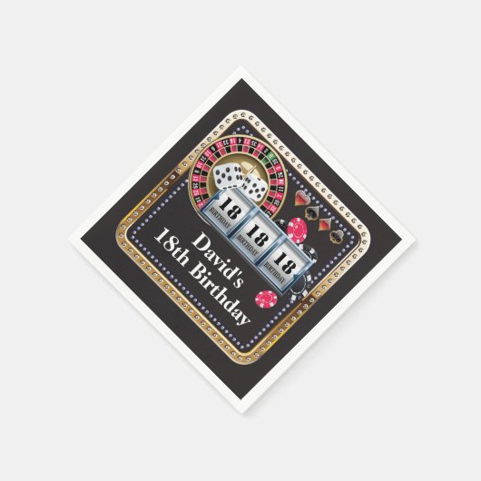 18e casino Poker-speelkaart Birthday Napkins Servet (Hoek)