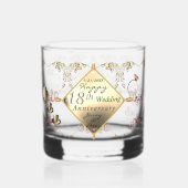 18e Cat's Eye Bruiloft Jubileum Drinkware Set Whisky Glas (Voorkant)