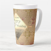 18e Cat's Eye bruiloft Jubileum Latte Mok (Rechterhoek)