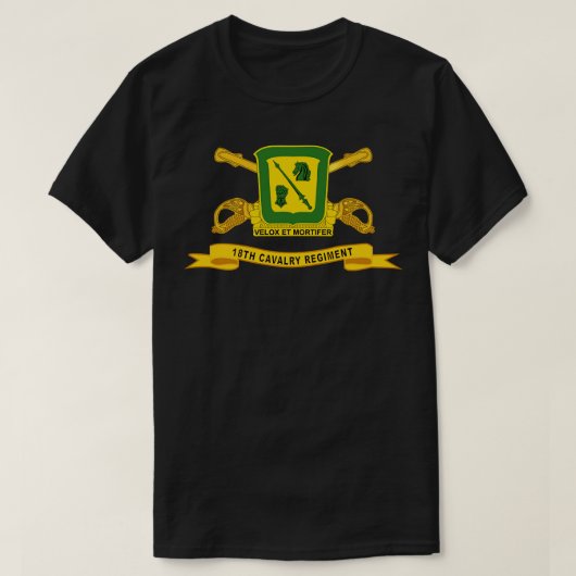 18e Cavalerie Regiment w Br Ribbon T-shirt (Design voorkant)