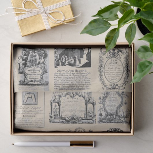 18e eeuw Business Card Collectie Tissuepapier (Geschenk)