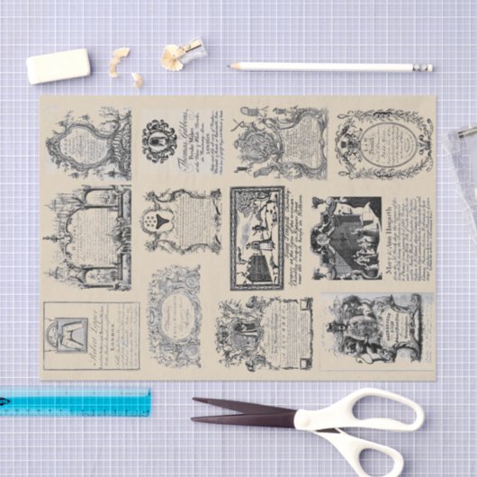 18e eeuw Business Card Collectie Tissuepapier