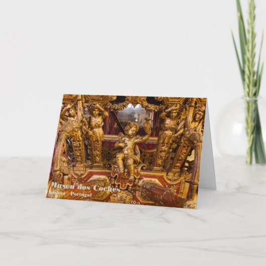 18e eeuw: detail van de coach. Museum van de Coche Bedankkaart (Voorkant)