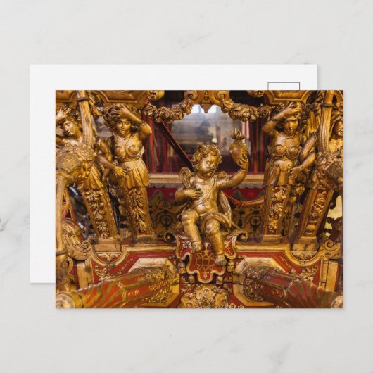 18e eeuw: detail van de coach. Museum van de Coche Briefkaart (Voorkant / Achterkant)