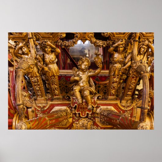 18e eeuw: detail van de coach. Museum van de Coche Poster (Voorkant)