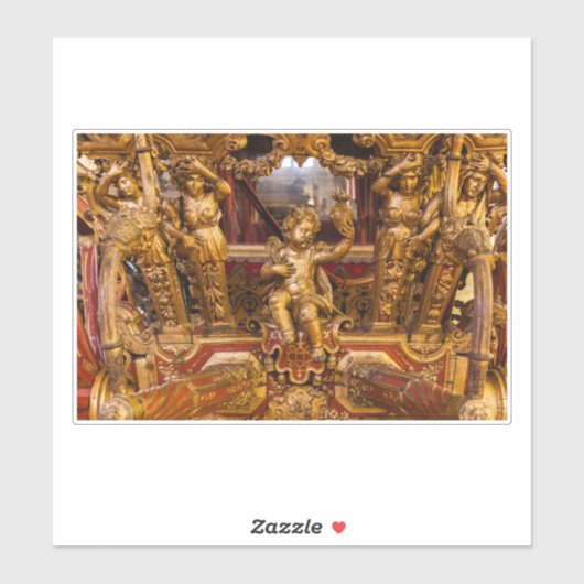 18e eeuw: detail van de coach. Museum van de Coche Sticker (Vel)