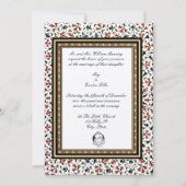  18e eeuw Elegant Indiaas Floral Wedding Kaart (Voorkant)