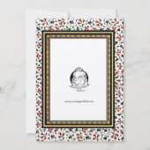 18e eeuw Elegant Indiaas Floral Wedding Kaart (Achterkant)