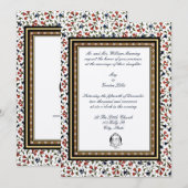 18e eeuw Elegant Indiaas Floral Wedding Kaart (Voorkant / Achterkant)