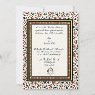  18e eeuw Elegant Indiaas Floral Wedding Kaart