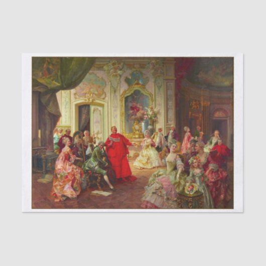 18e eeuw Elegant Verzamelmotief Decoupage Tissuepapier (Voorkant)