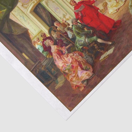 18e eeuw Elegant Verzamelmotief Decoupage Tissuepapier (Detail)