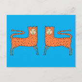 18e eeuw Engelse Primitieve Leeuw Briefkaart (Voorkant)