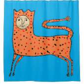 18e eeuw Engelse Primitieve Leeuw Douchegordijn (Voorkant)