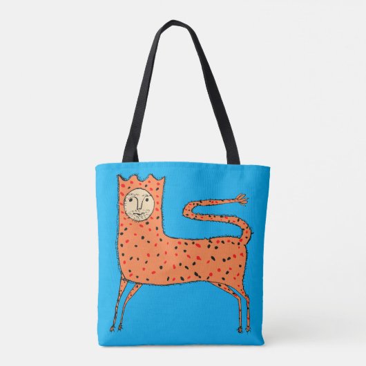 18e eeuw Engelse Primitieve Leeuw Tote Bag (Achterkant)