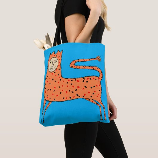 18e eeuw Engelse Primitieve Leeuw Tote Bag (Dichtbij)