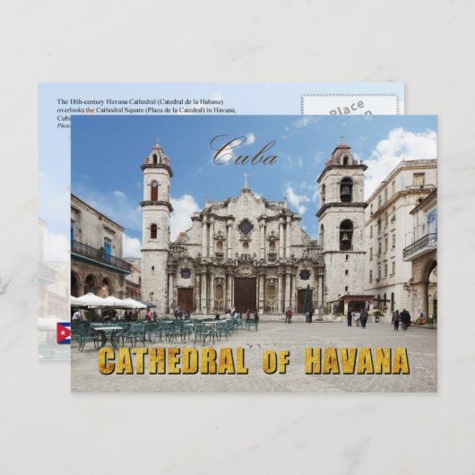 18e eeuw Havana Cathedraal, Havana, Cuba Briefkaart (Voorkant / Achterkant)