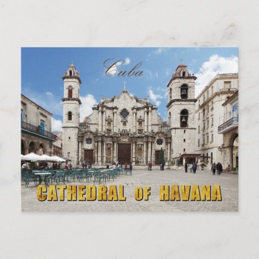18e eeuw Havana Cathedraal, Havana, Cuba Briefkaart (Voorkant)