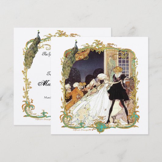 18e eeuw Kostume Uitnodiging (Voorkant / Achterkant)