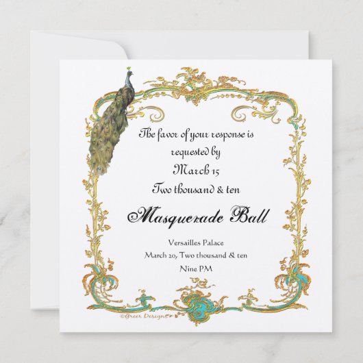 18e eeuw Kostume Uitnodiging (Achterkant)