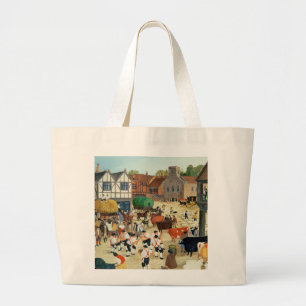 18e eeuw Masterrundvleesmarkt Grote Tote Bag