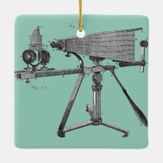 18e eeuw Microscoop Antiek wetenschapsINSTRUMENT Keramisch Ornament (Achterkant)