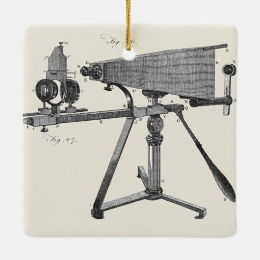 18e eeuw Microscoop Antiek wetenschapsINSTRUMENT Keramisch Ornament (Achterkant)
