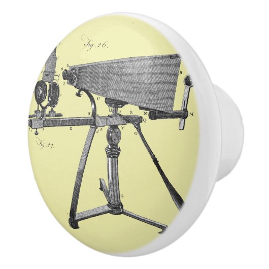 18e eeuw Microscoop Antiek wetenschapsINSTRUMENT Keramische Knop (Rechts)