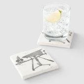 18e eeuw Microscoop Antiek wetenschapsINSTRUMENT Stenen Onderzetter (Zijkant)