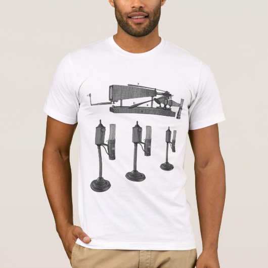 18e eeuw Microscoop Antiek wetenschapsINSTRUMENT T-shirt (Voorkant)