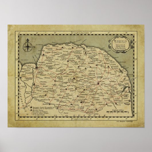 18e eeuw Norfolk Poster (Voorkant)