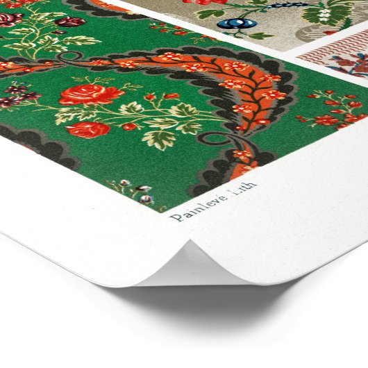 18e eeuw patroon van Albert Racinet Poster (Hoek)