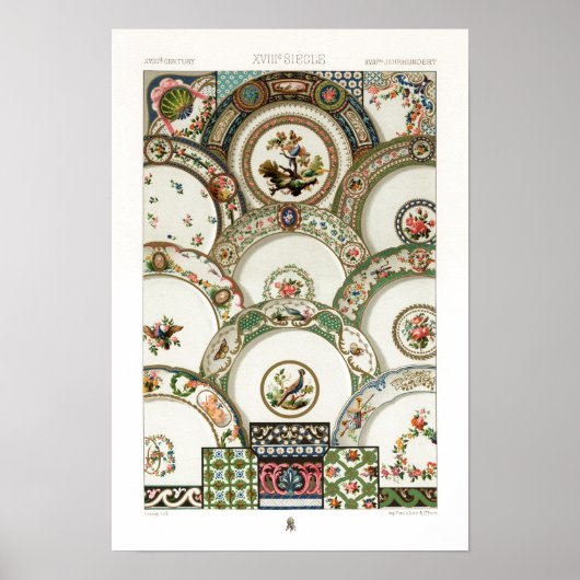 18e eeuw patroon van Albert Racinet Poster (Voorkant)