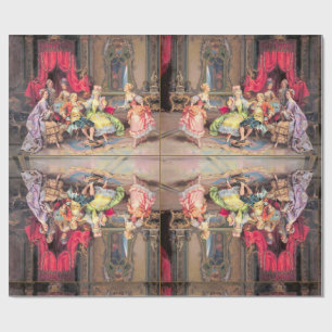 18e eeuw Scène Antiek Vintage Cadeaupapier