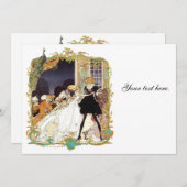 18e eeuw Storybook Wedding Peacock Invitations Kaart (Voorkant / Achterkant)