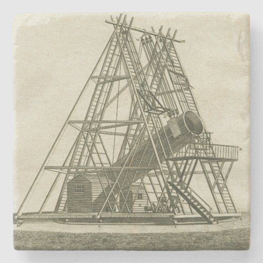 18E EEUW VAN HET Antiek WETENSCHAPPELIJK SCHEPPEN  Stenen Onderzetter (Voorkant)