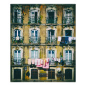 18e eeuw vervallen gebouw in Alfama district. Liss Foto Afdruk (Voorkant)