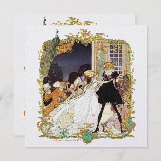 18e eeuw Wedding/Costume Ball Uitnodiging (Voorkant / Achterkant)